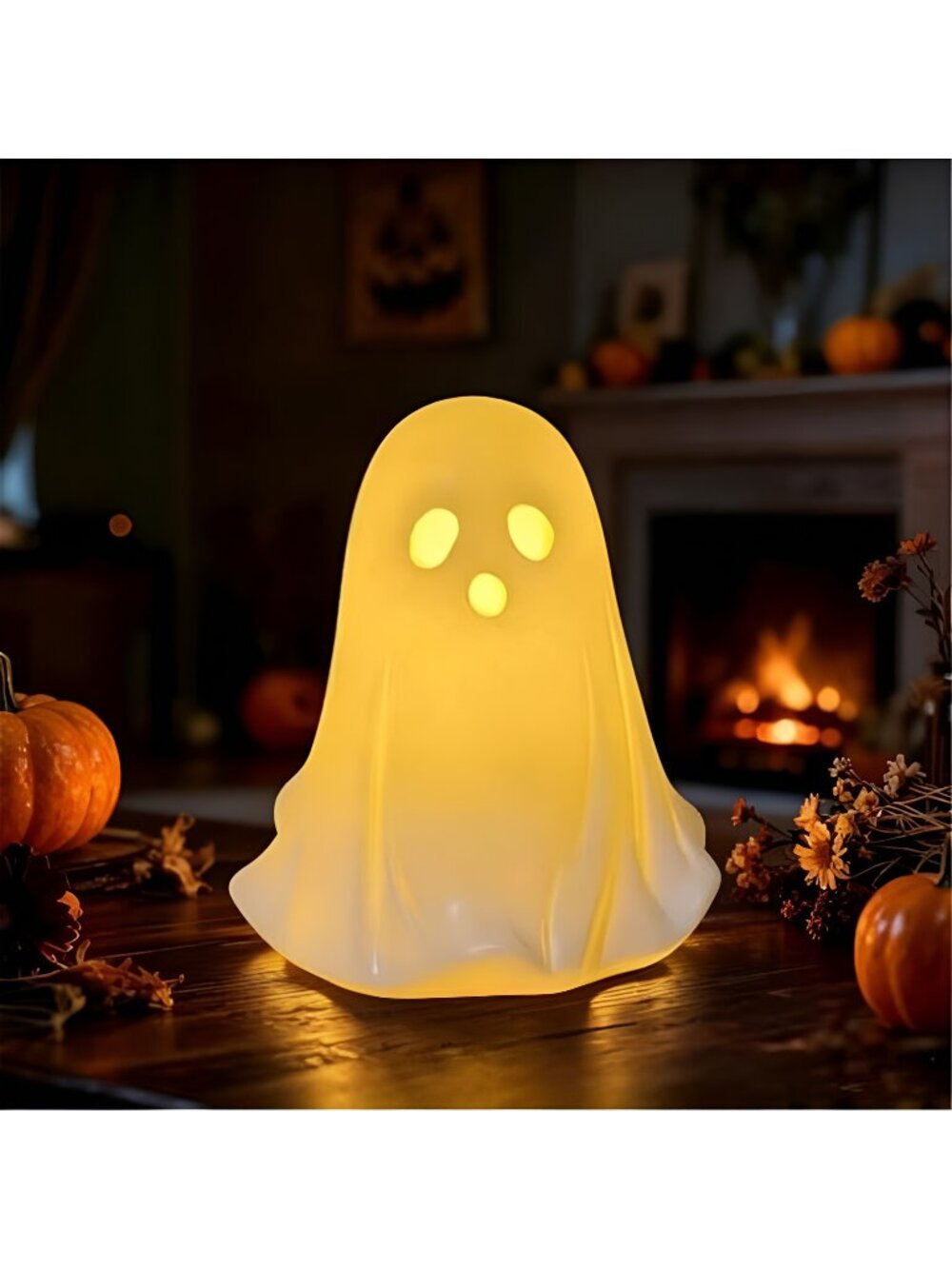 Unique Halloween Figurine Lamp Cute Mini Ghost Statue Night Light